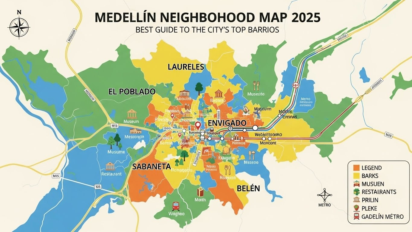 Medellín Neighborhood Map 2025: Best Guide to the City’s Top Barrios